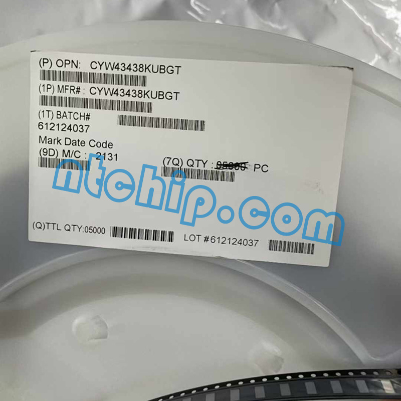 Cypress Semiconductor CYW43438KUBGT Original Reel Label Cypress Semiconductor CYW43438KUBGT Original Reel Label