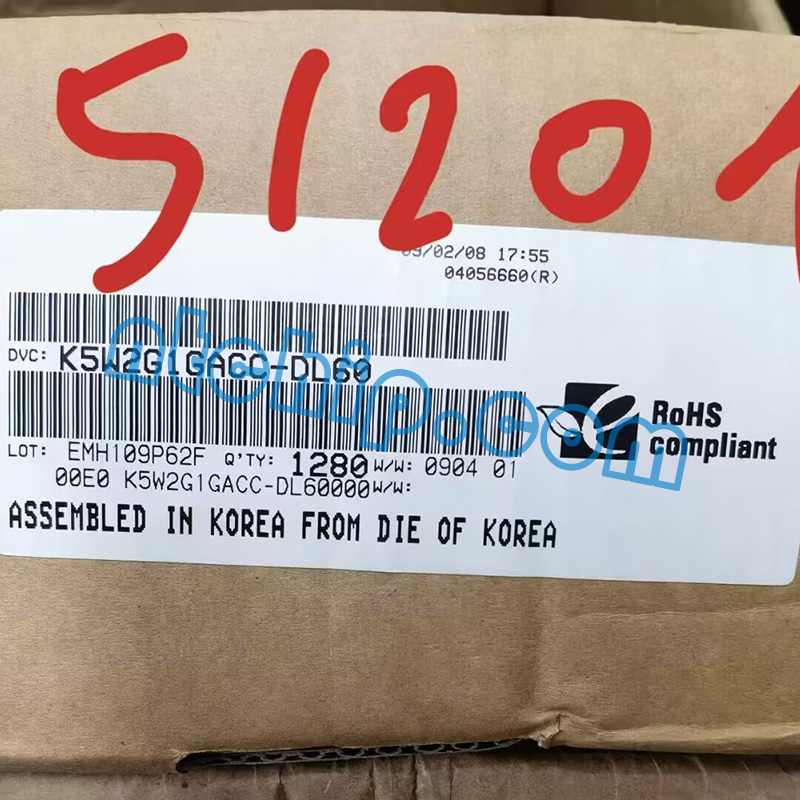 Samsung Semiconductor K5W2G1GACC-DL60 Package Original Label