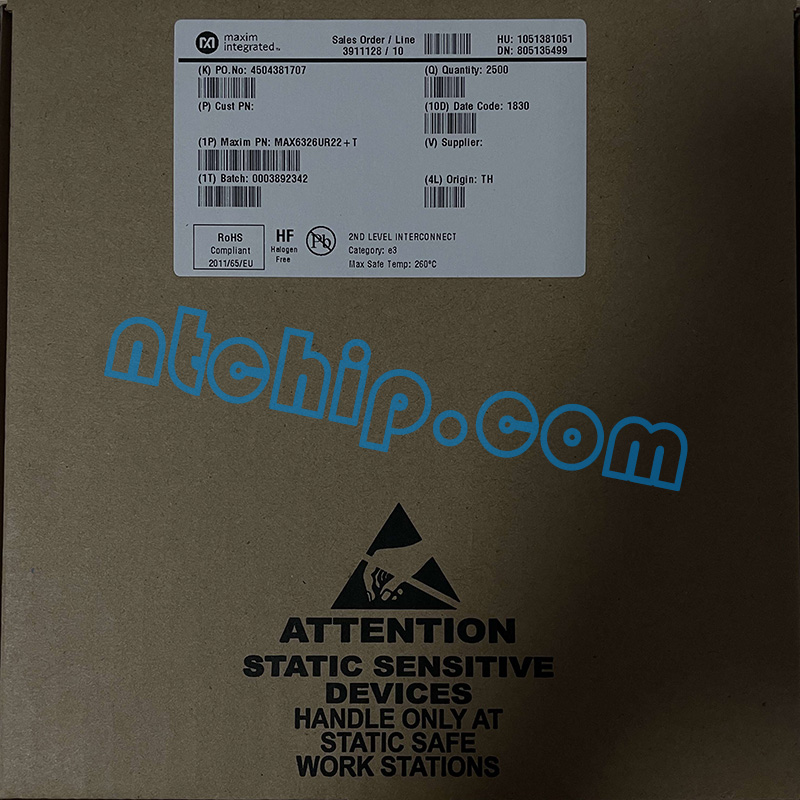 Maxim Integrated MAX6326UR22+T Package Original Label Maxim Integrated MAX6326UR22+T Package Original Label