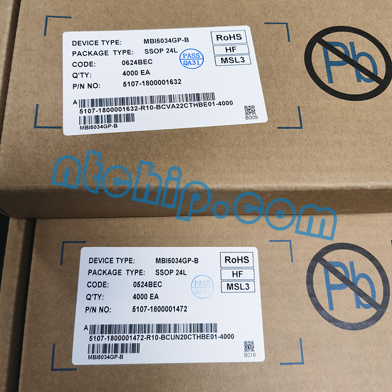 Macroblock MBI5034GP-B Package Original Label Macroblock MBI5034GP-B Package Original Label