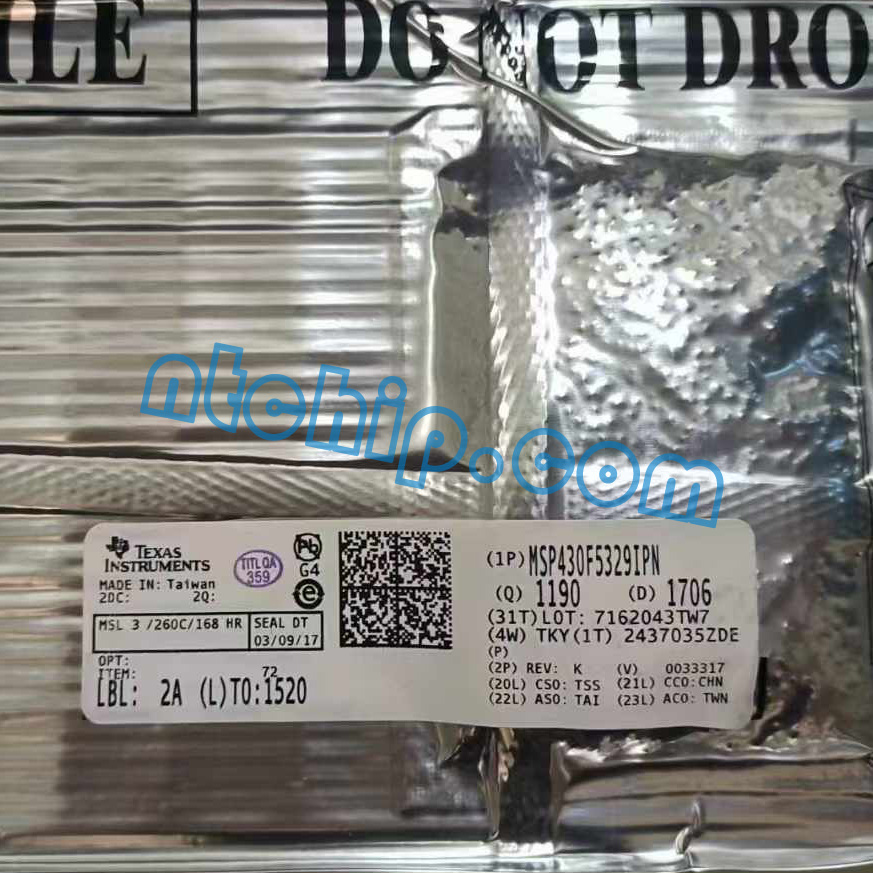 Texas Instruments MSP430F5329IPN Package Original Label Texas Instruments MSP430F5329IPN Package Original Label