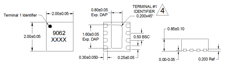 TQL9062 Package Marking and Dimensions