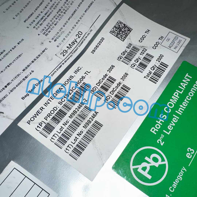 Power Integrations SC1923C-H006-TL Package Original Label Power Integrations SC1923C-H006-TL Package Original Label