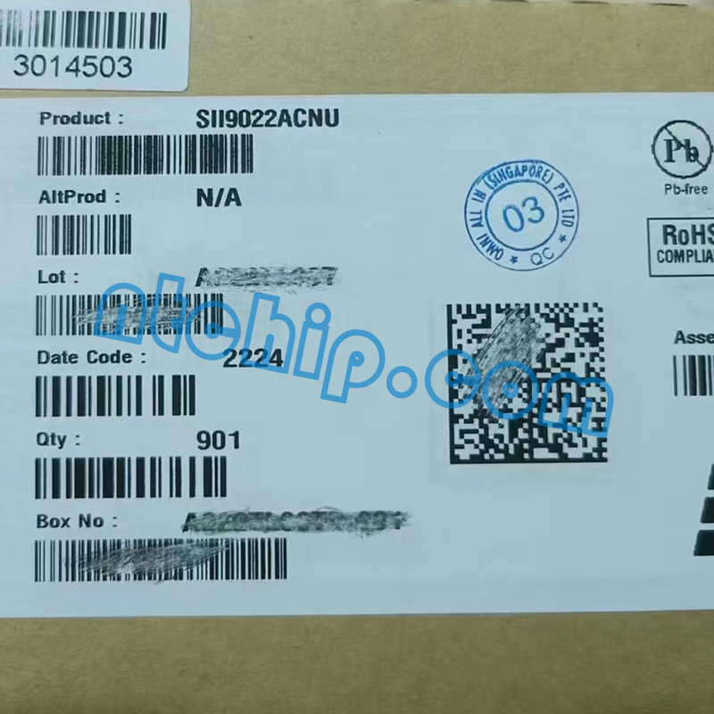 Lattice Semiconductor Corporation SII9022ACNU Package Original Label