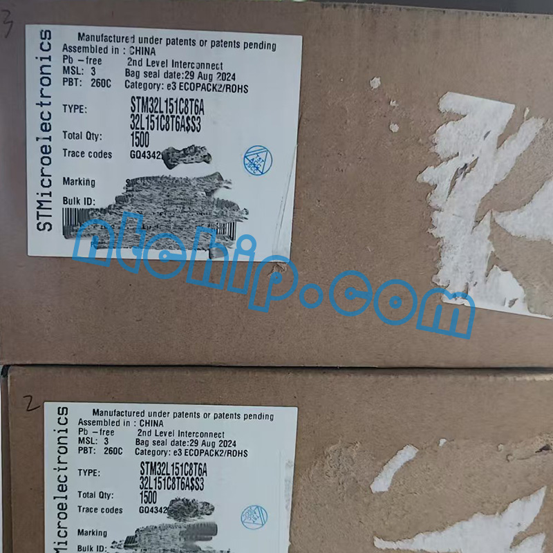 STMicroelectronics STM32L151C8T6A Package Original Label STMicroelectronics STM32L151C8T6A Package Original Label