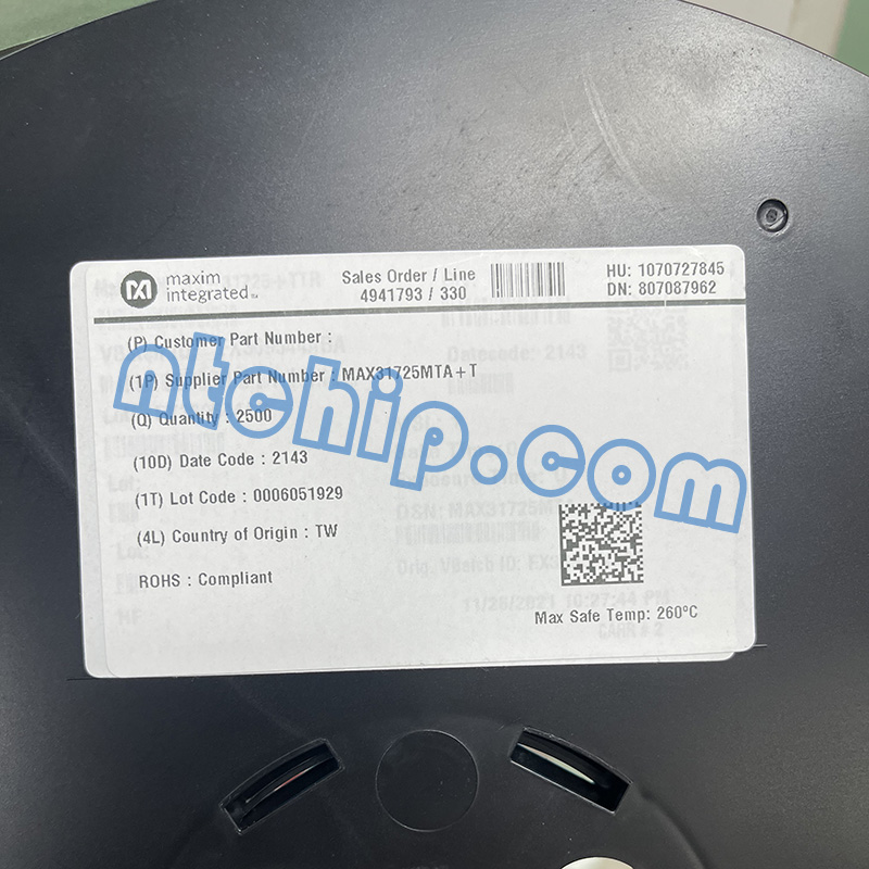 Maxim Integrated MAX31725MTA+T Original Reel Label