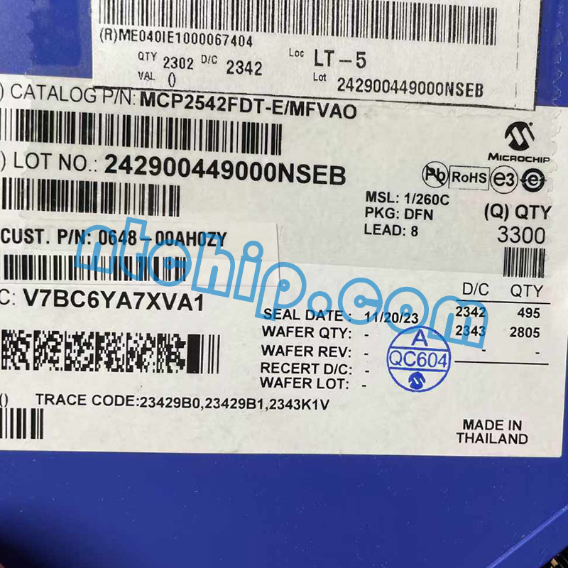 Microchip Technology MCP2542FDT-E/MFVAO Original Reel Label Microchip Technology MCP2542FDT-E/MFVAO Original Reel Label