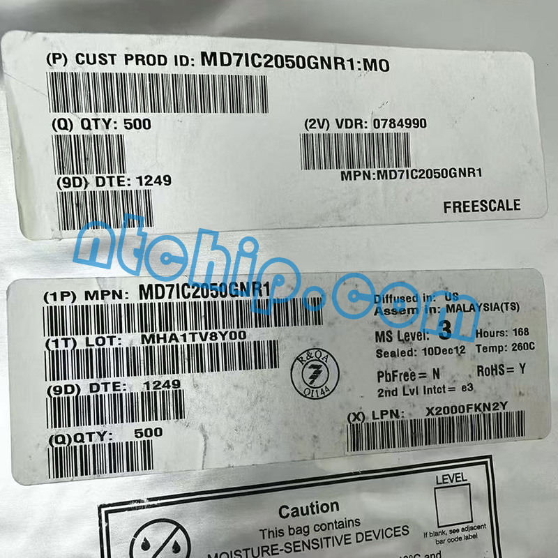 Freescale Semiconductor Inc. MD7IC2050GNR1 Package Original Label