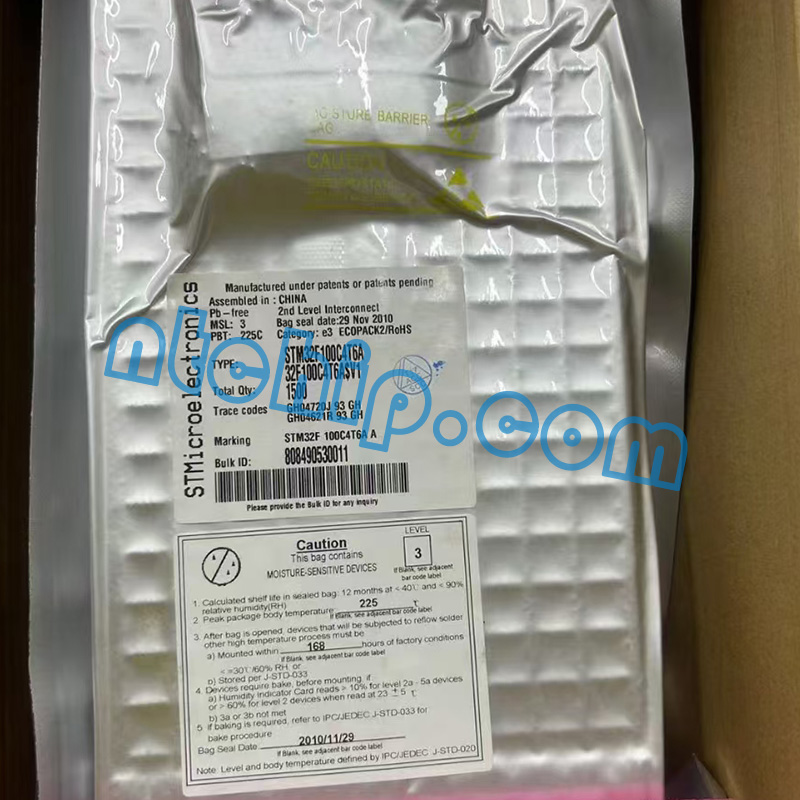 STMicroelectronics STM32F100C4T6A Original package Label