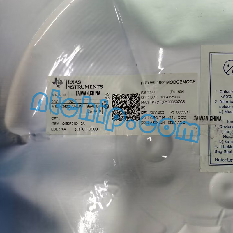 Texas Instruments WL1801MODGBMOCR Package Original Label