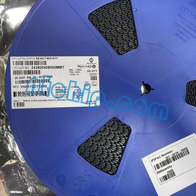 Microchip Technology RE46C190S16F Original Reel Label Microchip Technology RE46C190S16F Original Reel Label