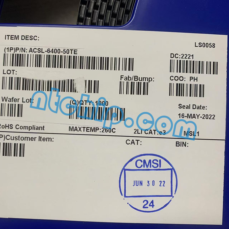 Broadcom Limited ACSL-6400-50TE New and Original Reel Label