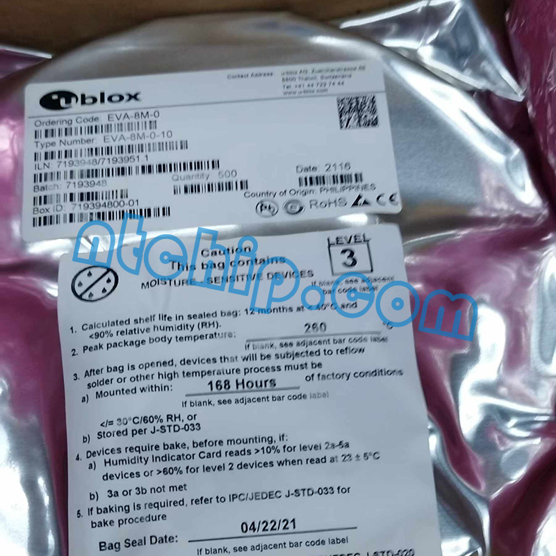 U-BLOX EVA-8M-0-10 Package Original Label