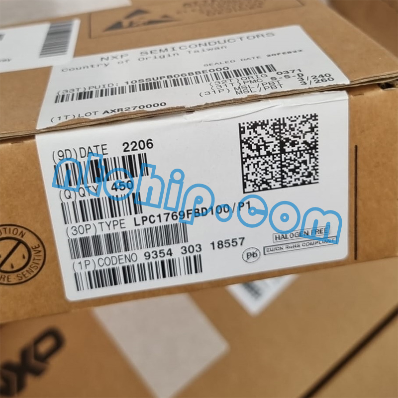NXP Semiconductors LPC1769FBD100/P1 Original Package Label