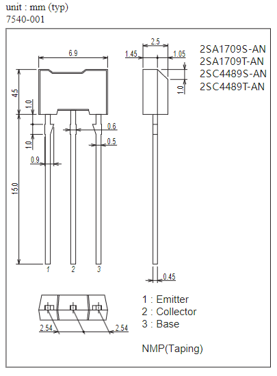 ON Semiconductor 2SA1709T-EPN-AN Package Dimensions ON Semiconductor 2SA1709T-EPN-AN Package Dimensions