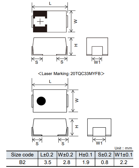 Panasonic 25TQC15MYFB Part Dimensions