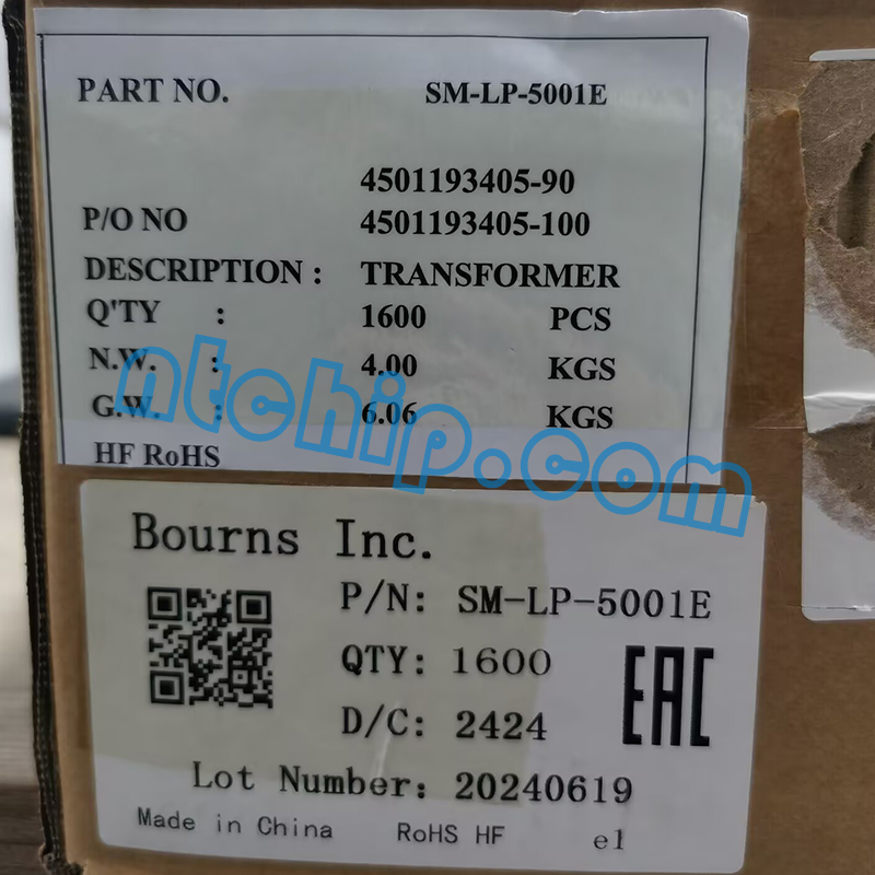 Bourns, Inc. SM-LP-5001E Package Genuine Label Bourns, Inc. SM-LP-5001E Package Genuine Label