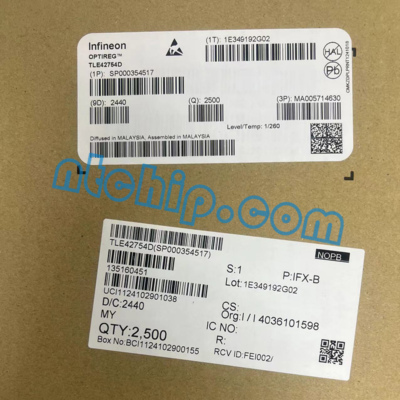 Infineon Technologies TLE42754D Package Genuine Label