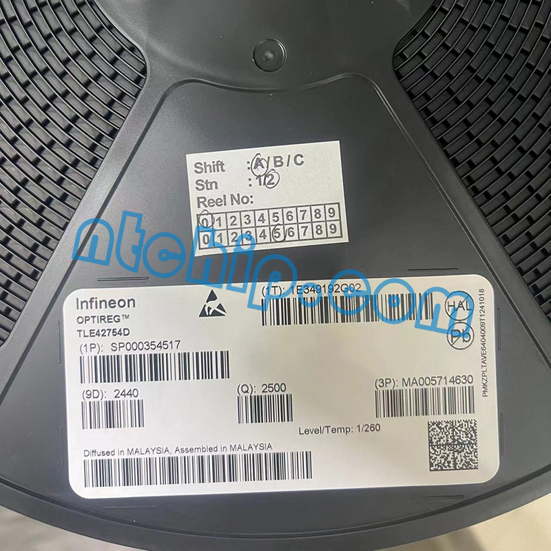 Infineon Technologies TLE42754D Original Reel Label