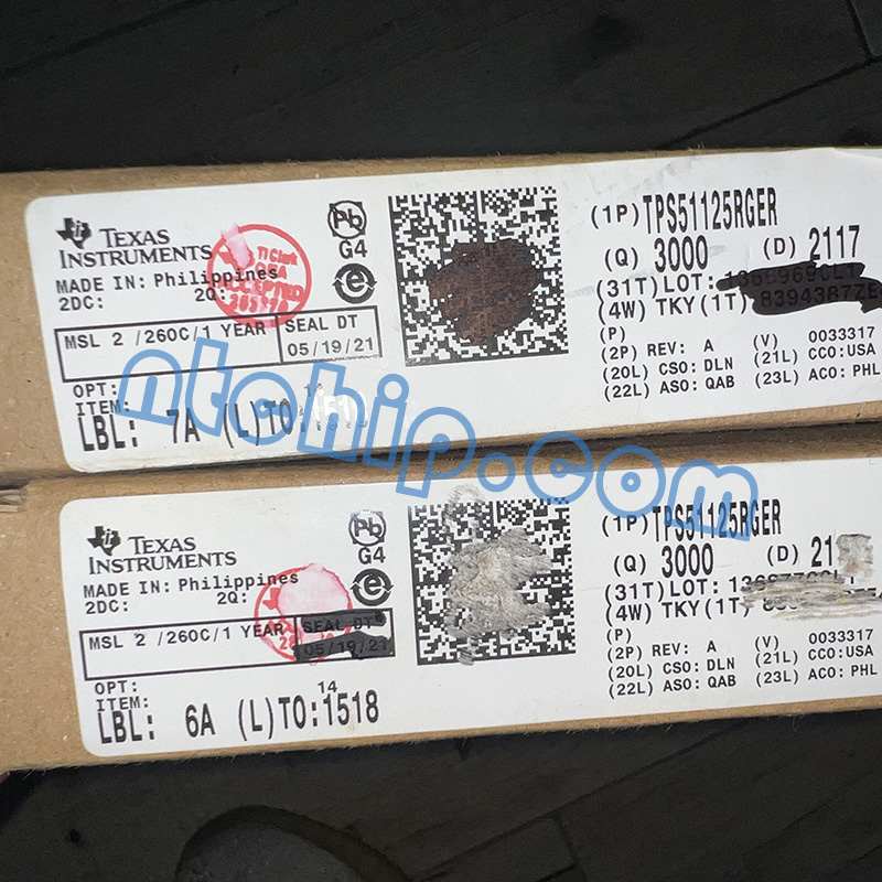 Texas Instruments TPS51125RGER Package Original Label