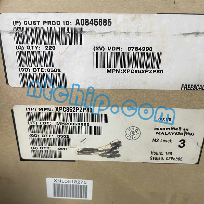 Freescale Semiconductor Inc. XPC862PZP80 Package Box's Original Label Freescale Semiconductor Inc. XPC862PZP80 Package Box's Original Label