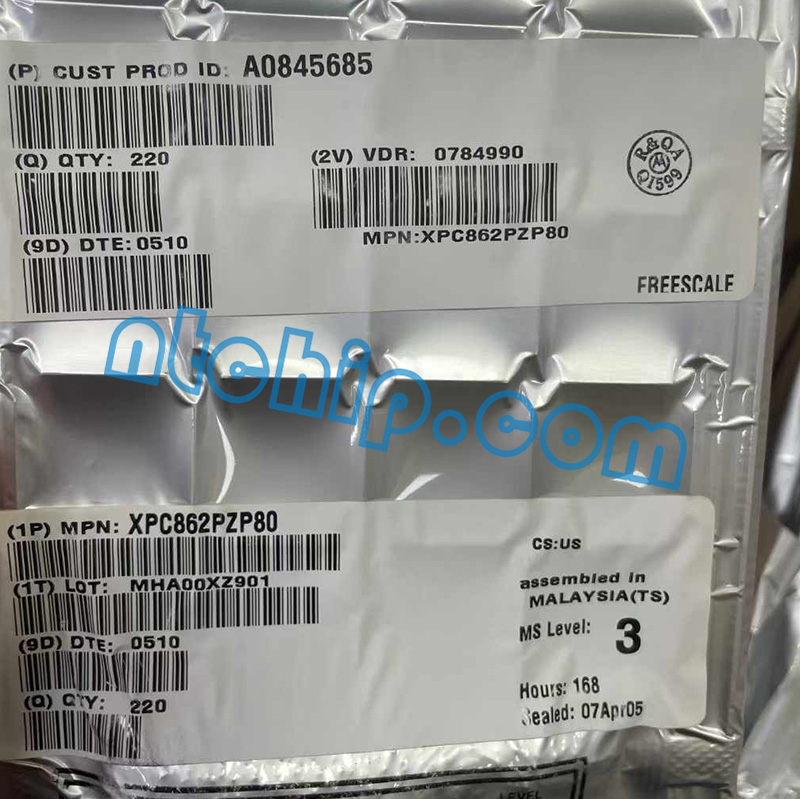Freescale Semiconductor Inc. XPC862PZP80 Package Original Label Freescale Semiconductor Inc. XPC862PZP80 Package Original Label