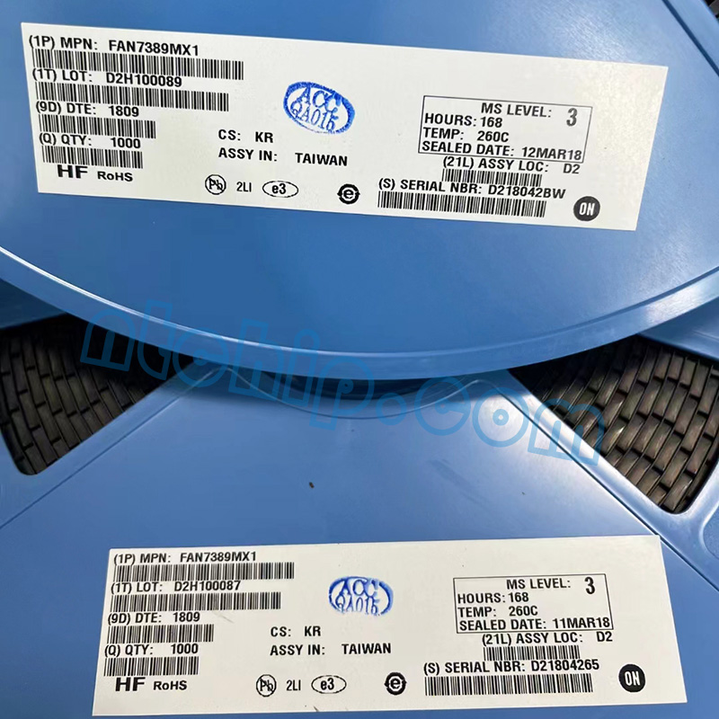 FAN7389MX1 is packaged in trays FAN7389MX1 is packaged in trays