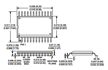 Analog Devices Inc. ADE7751ARSZRL Package Dimensions