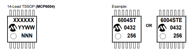 MCP6004T-I/ST Marking Information
