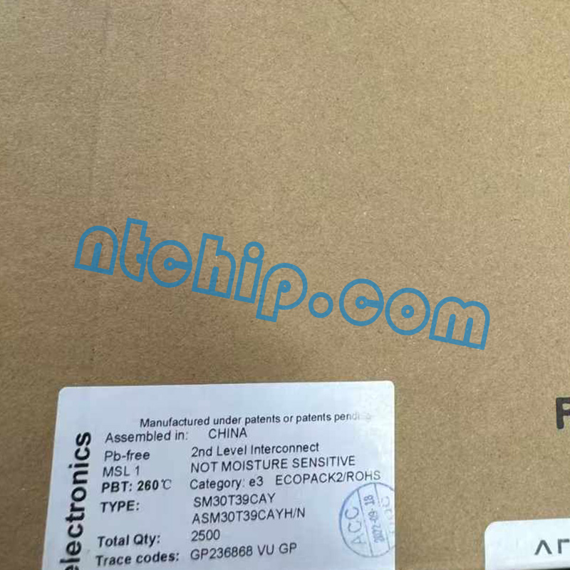 STMicroelectronics SM30T39CAY Package Original Label