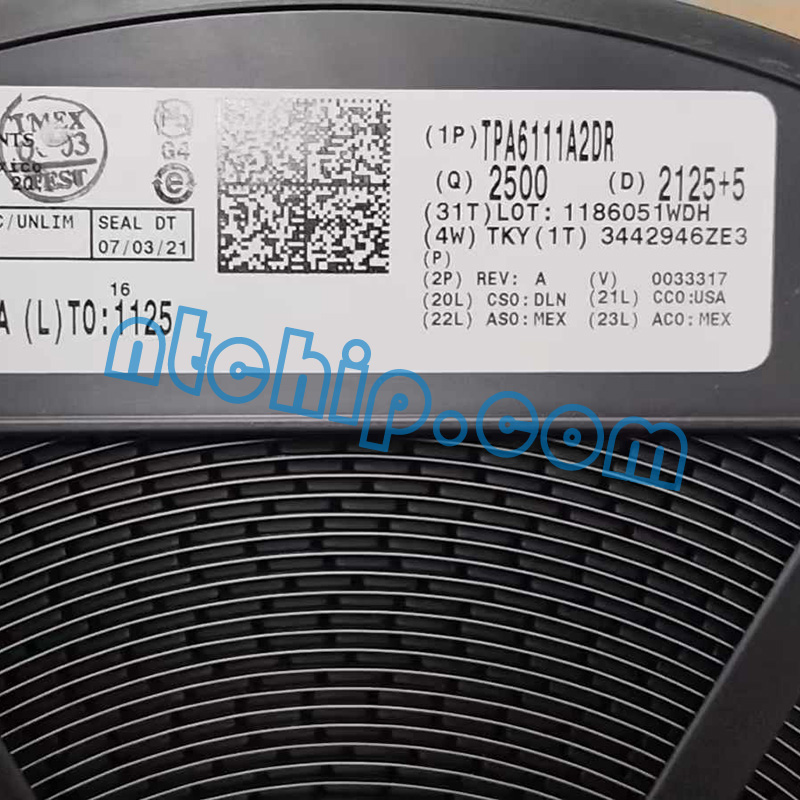 Texas Instruments TPA6111A2DRG4 Original Reel Label Texas Instruments TPA6111A2DRG4 Original Reel Label