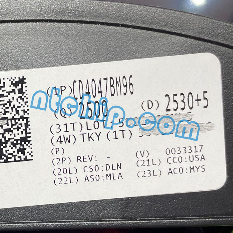Texas Instruments CD4047BM96 original reel label Texas Instruments CD4047BM96 original reel label