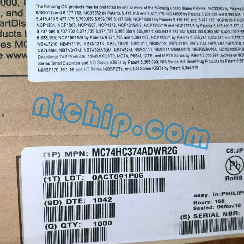 ON Semiconductor MC74HC374ADWR2G original package label ON Semiconductor MC74HC374ADWR2G original package label