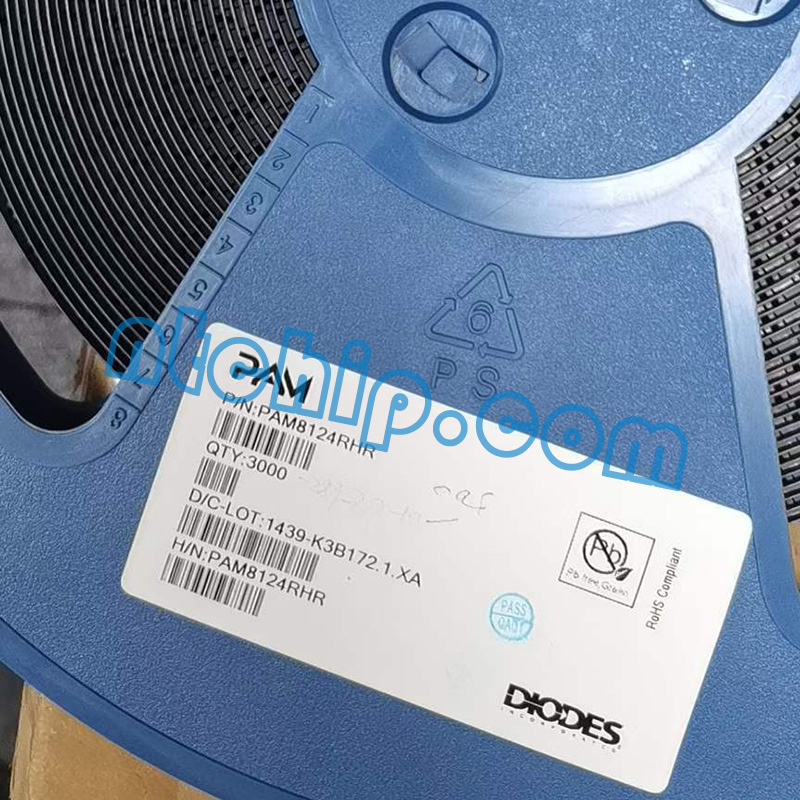 Diodes Incorporated PAM8124RHR original reel label Diodes Incorporated PAM8124RHR original reel label