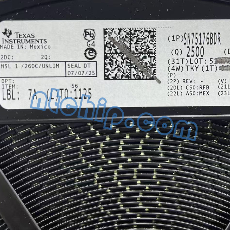 Texas Instruments SN75176BDR original reel label
