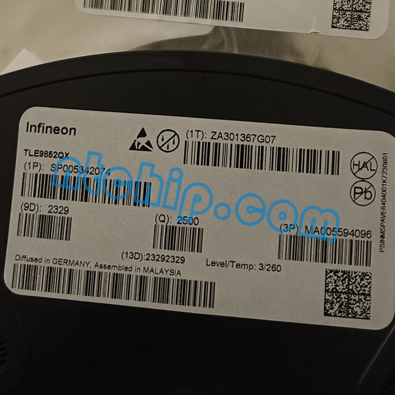 Infineon Technologies TLE9852QX original reel label