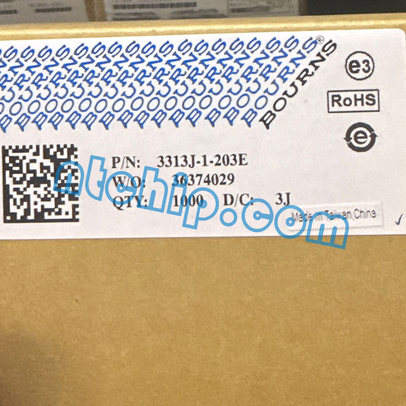 Bourns Inc. 3313J-1-203E original package label Bourns Inc. 3313J-1-203E original package label
