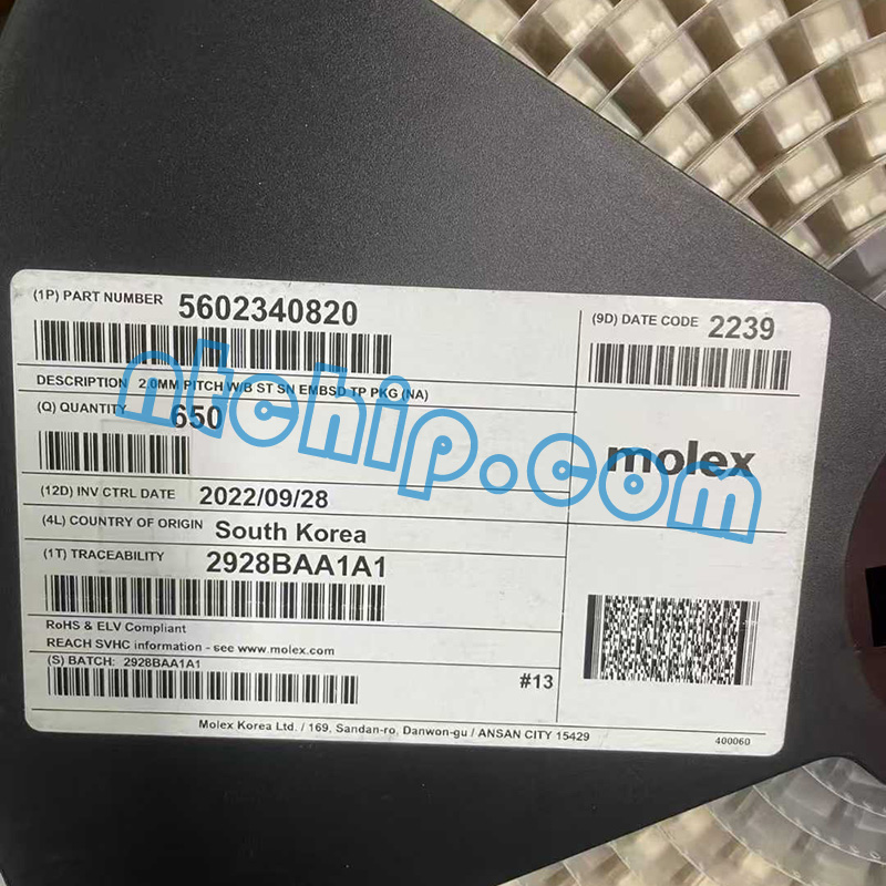Molex 5602340820 original reel label