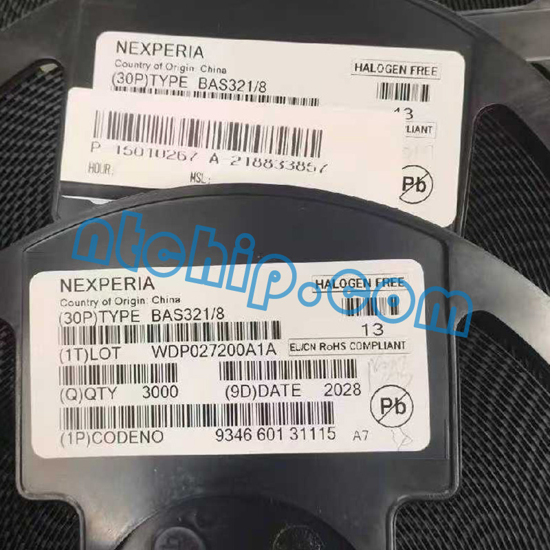 Nexperia BAS321/8,115 original reel label Nexperia BAS321/8,115 original reel label
