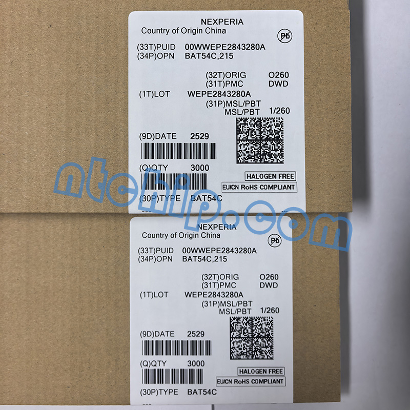 Nexperia BAT54C,215 original package label