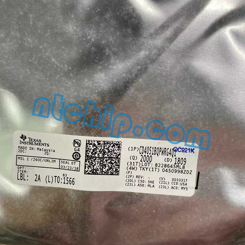 Texas Instruments CD4051BQPWRG4Q1 original package label