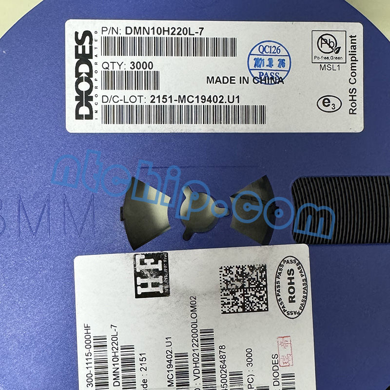 Diodes Incorporated DMN10H220L-7 original reel label