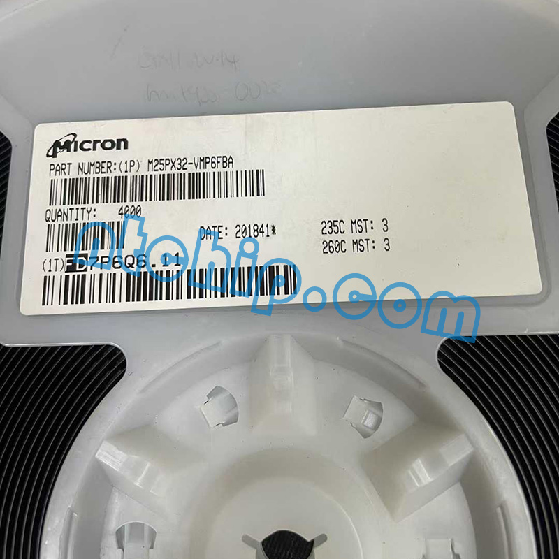 Micron Technology M25PX32-VMP6FBA TR original reel label