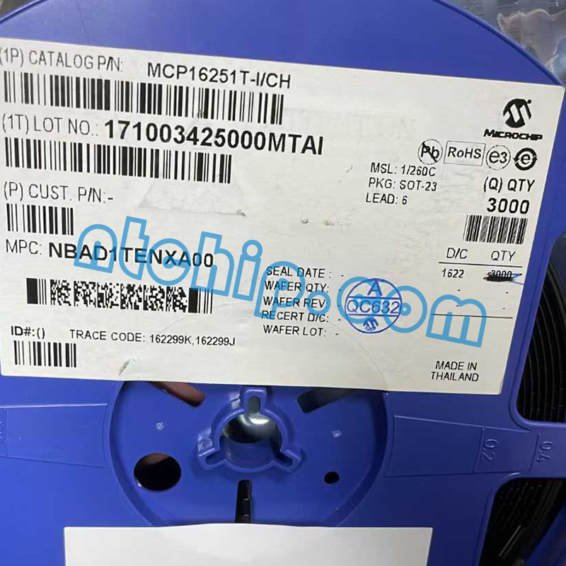Microchip Technology MCP16251T-I/CH original reel label