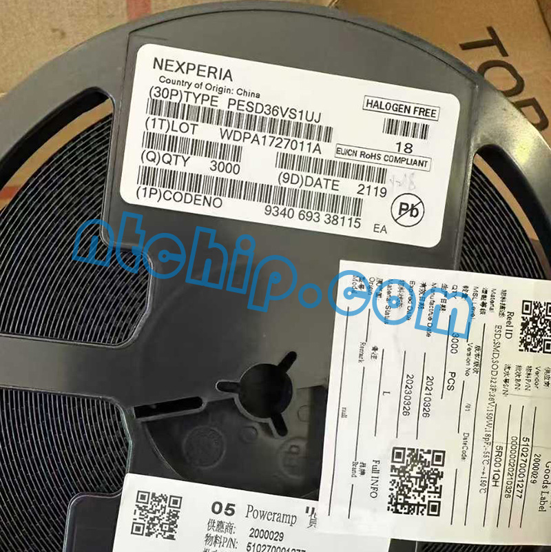 Nexperia PESD36VS1UJ original reel label