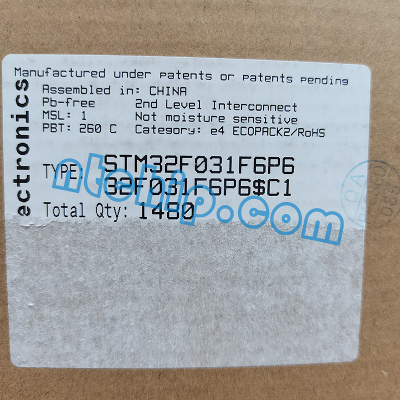 STMicroelectronics STM32F031F6P6 original package label