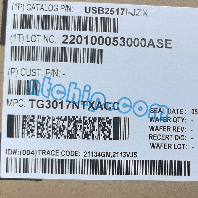 Microchip Technology USB2517I-JZX original package label Microchip Technology USB2517I-JZX original package label