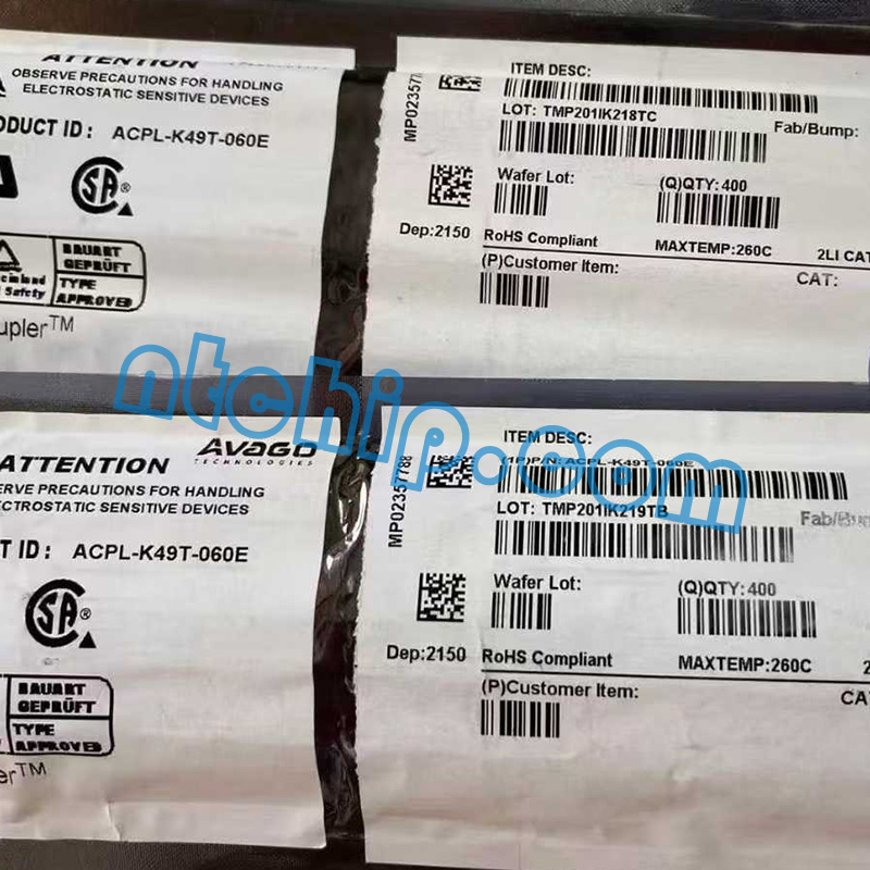 Avago Technologies (Broadcom) ACPL-K49T-060E original package label