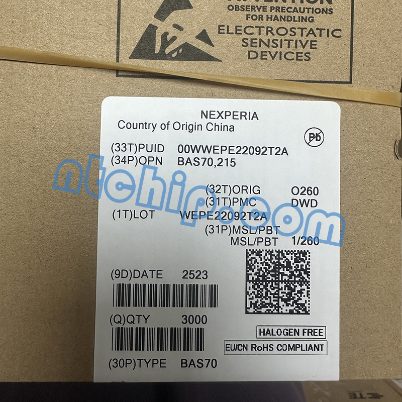 Nexperia BAS70,215 original package label