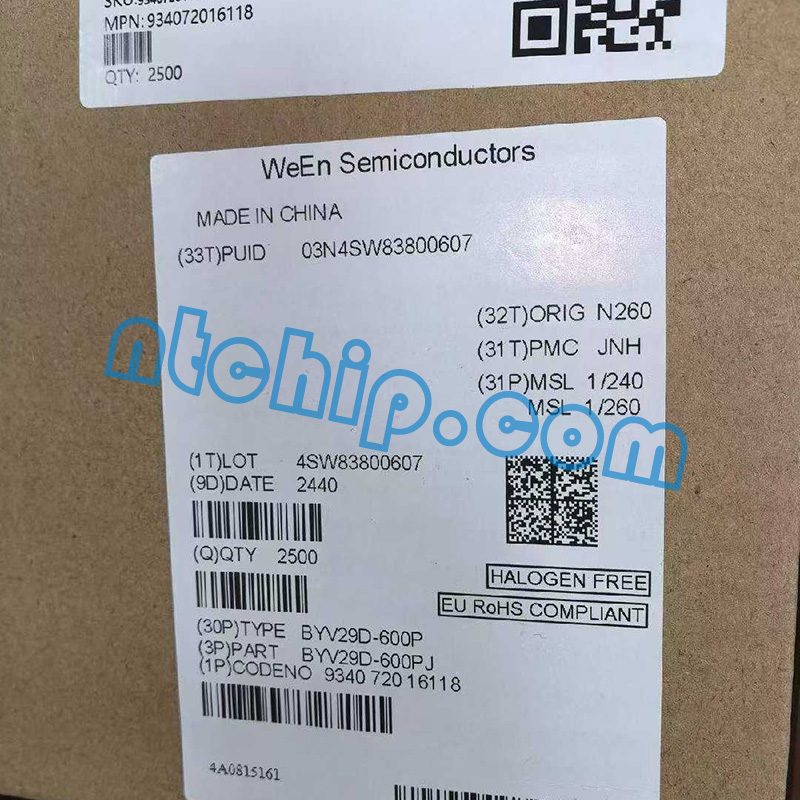 WeEn Semiconductors BYV29D-600PJ original package label